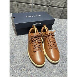 Cole Haan Grand Plus Crosscourt C36924 Shoes Mens Size 8 British Tan Leather NEW